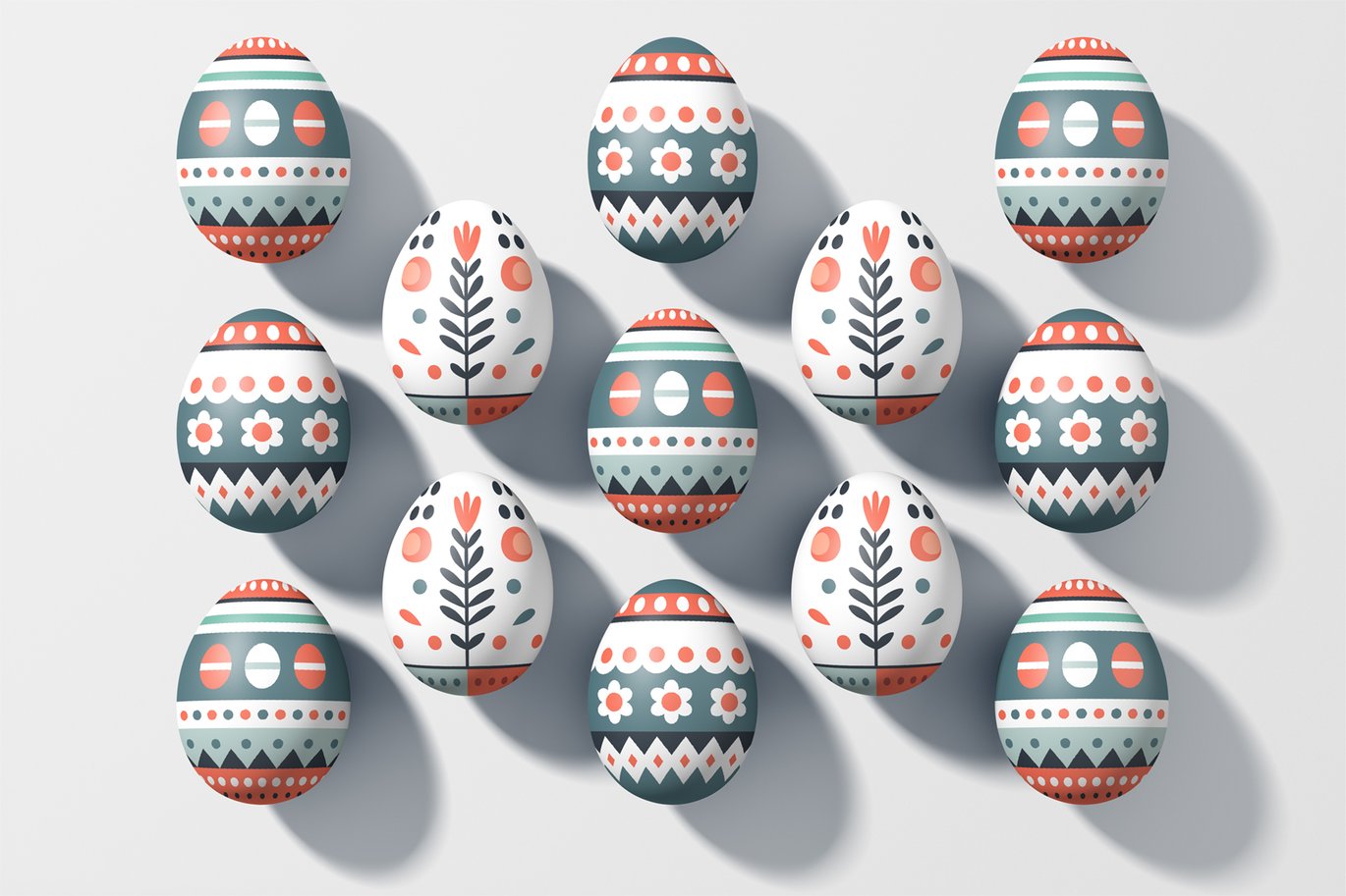 复活节彩蛋主题节日礼盒包装设计PSD样机模板素材Easter Egg Mockup