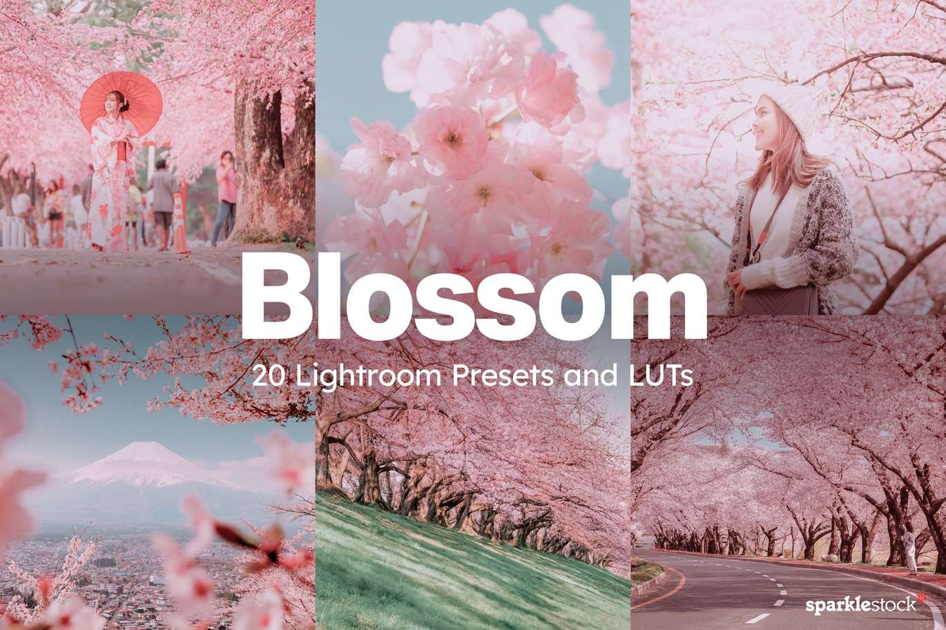20组花季绽放柔粉色调Lightroom预设/LUTs预设包