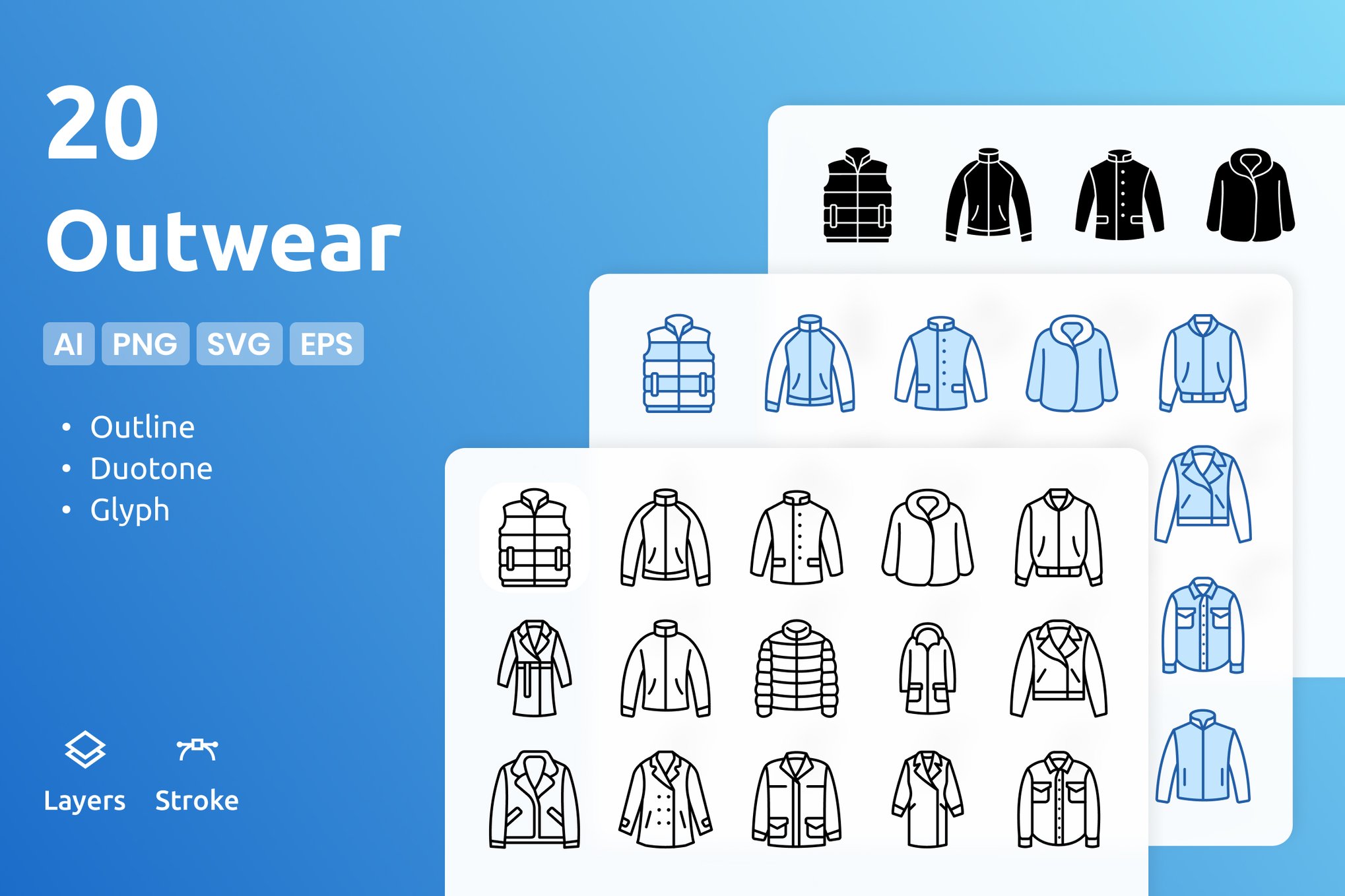 外套矢量与外套图标 Outwear  Icons Pack