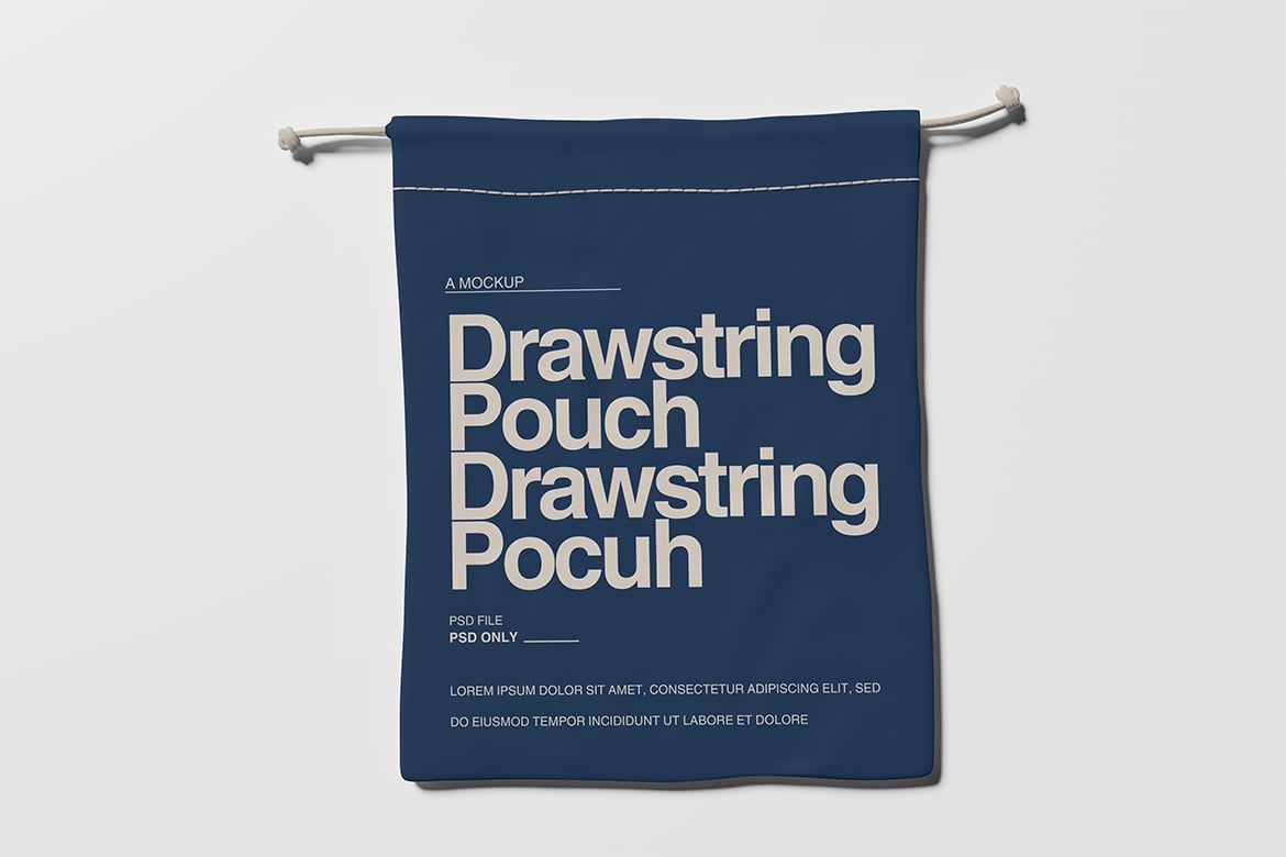 束口袋模型样机 Drawstring Pouch Mockup