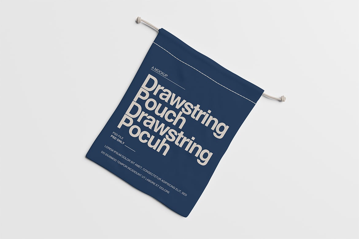 束口袋模型样机 Drawstring Pouch Mockup