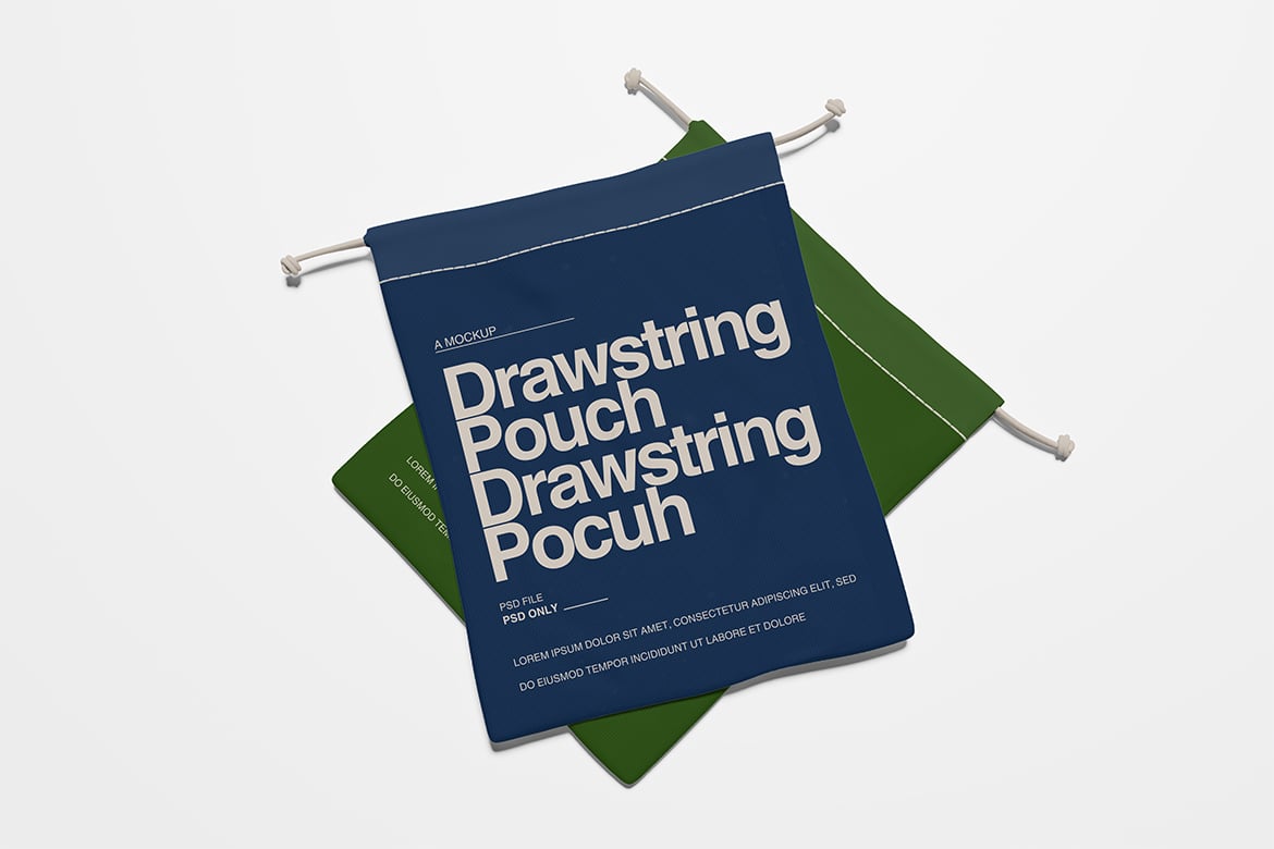 束口袋模型样机 Drawstring Pouch Mockup