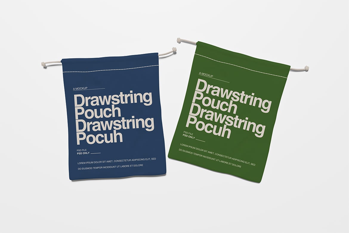 束口袋模型样机 Drawstring Pouch Mockup