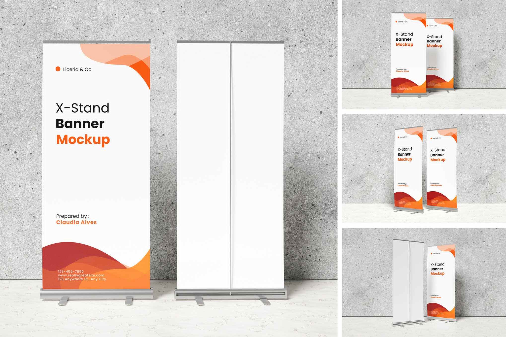 展架广告模型样机 X-Stand Banner Mockup