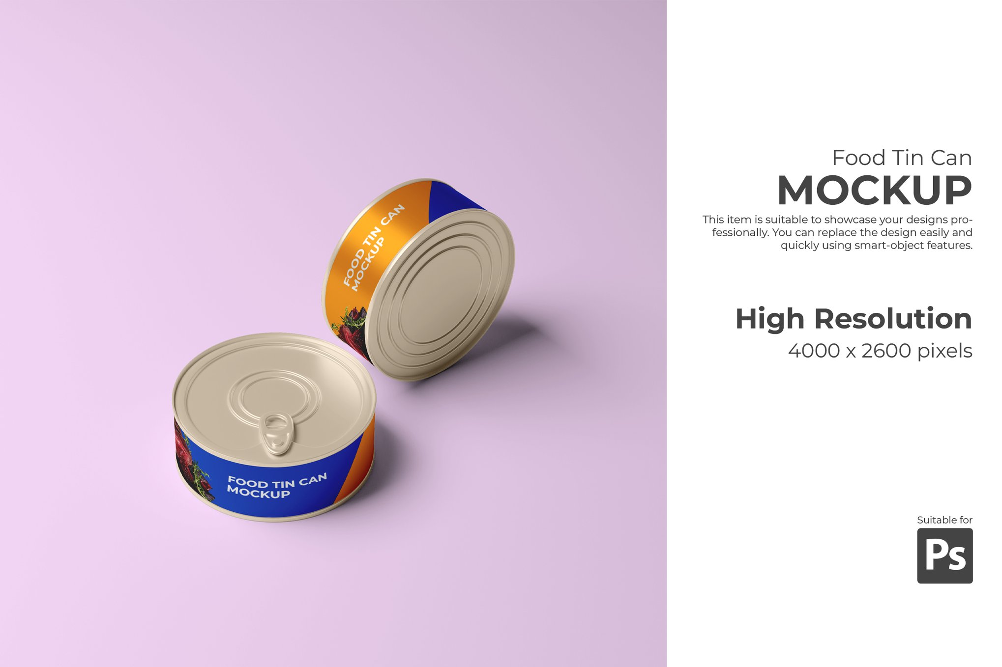 食品罐头模型样机 Food Tin Can Mockup