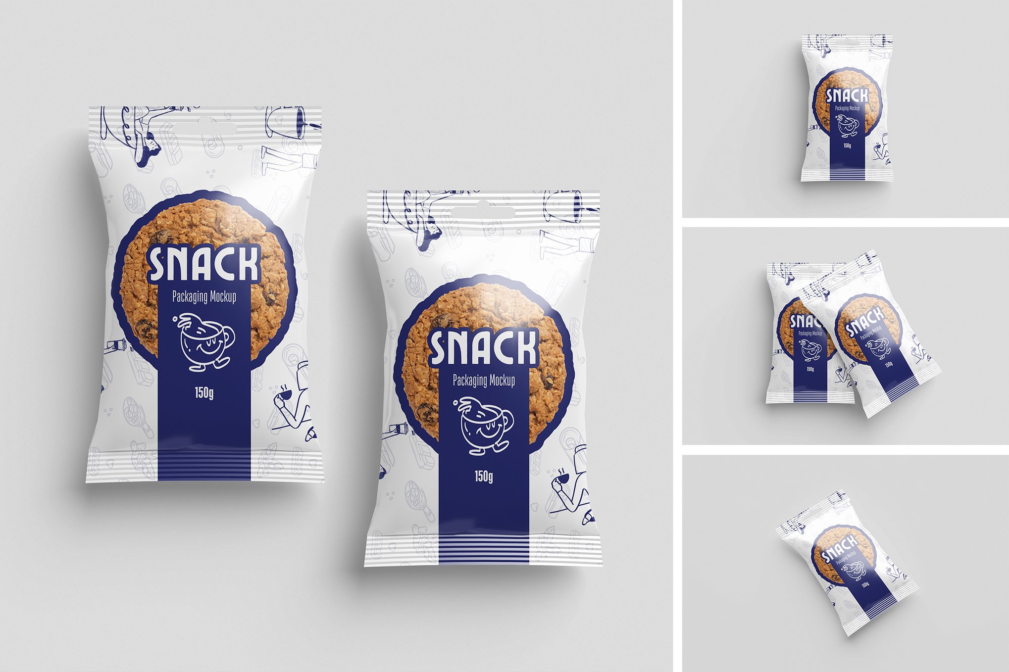 零食包装模型样机 Snack Packaging Mockup