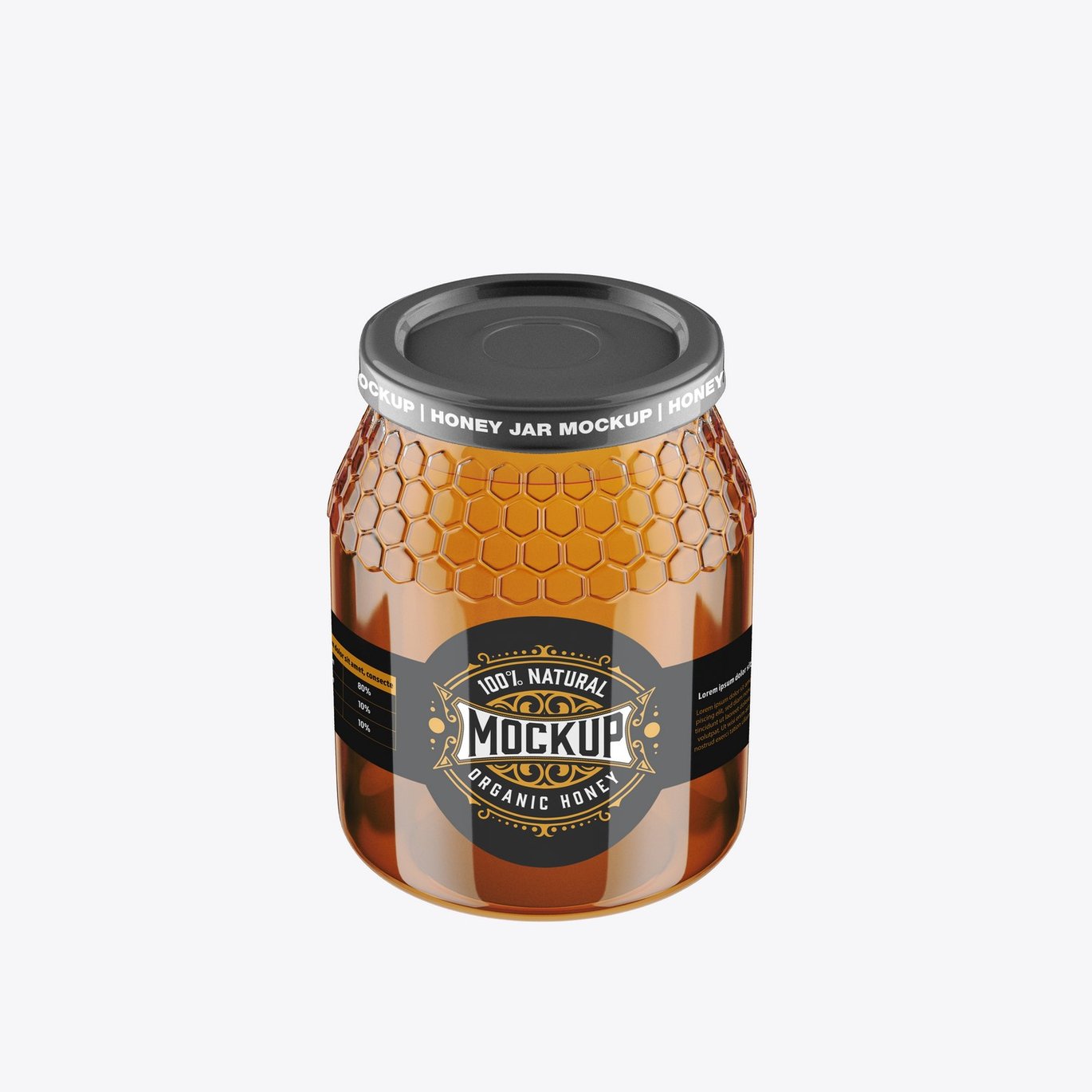 蜂蜜玻璃罐PSD模型样机 Honey Glass Jar Mockup