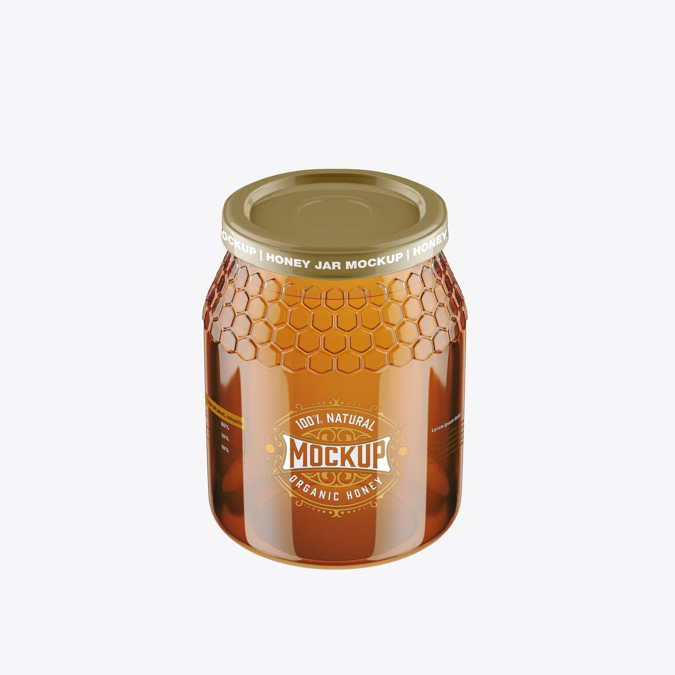 蜂蜜玻璃罐PSD模型样机 Honey Glass Jar Mockup