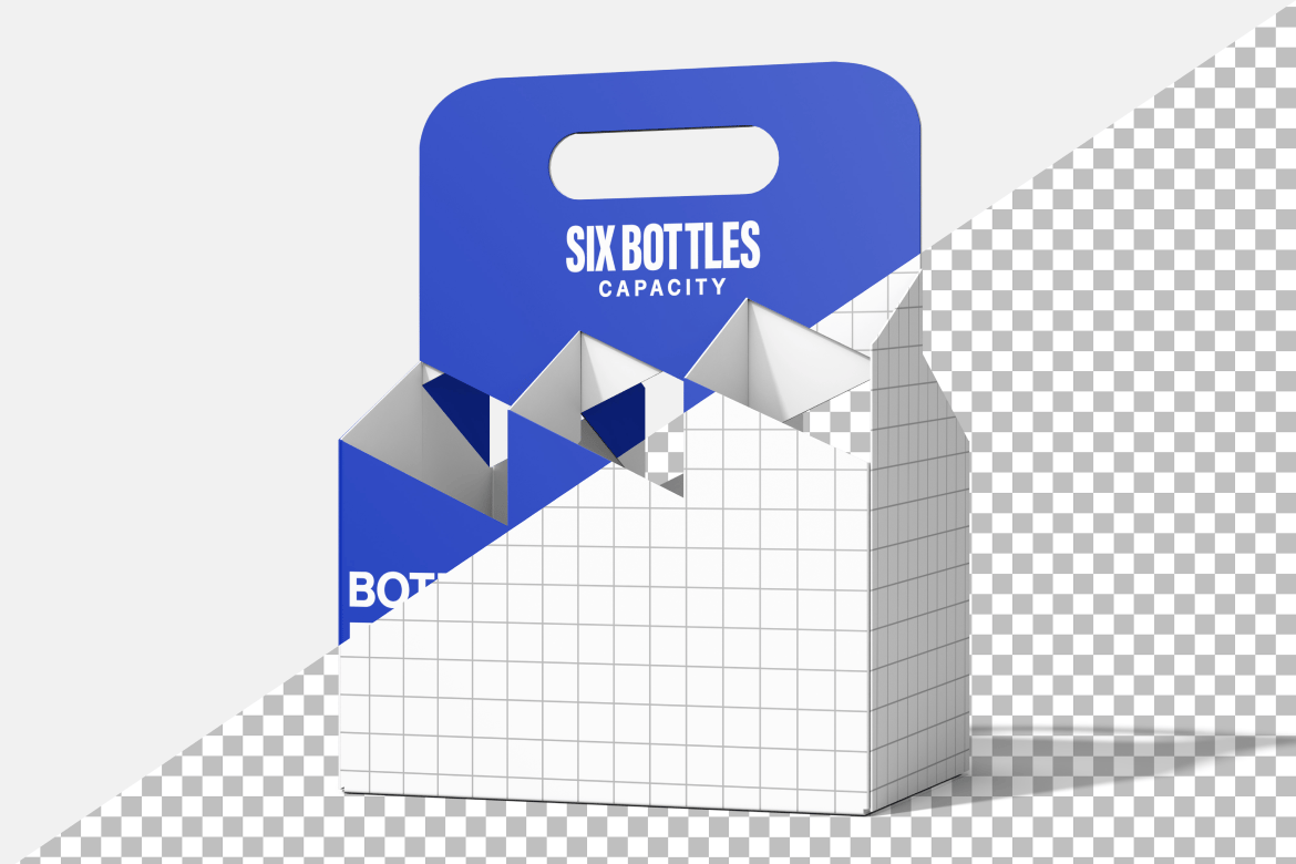 瓶架手提盒PSD模型样机 Bottle Holder Mockup