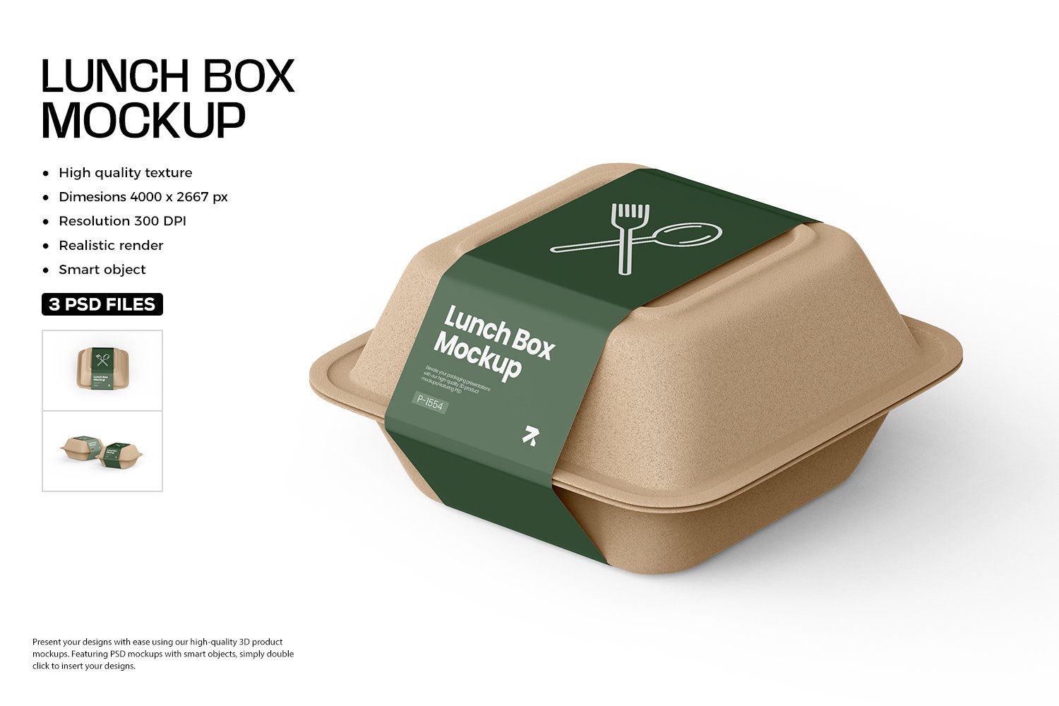 牛皮纸食品包装盒PSD模型样机  Kraft Packaging Food Container Mockup