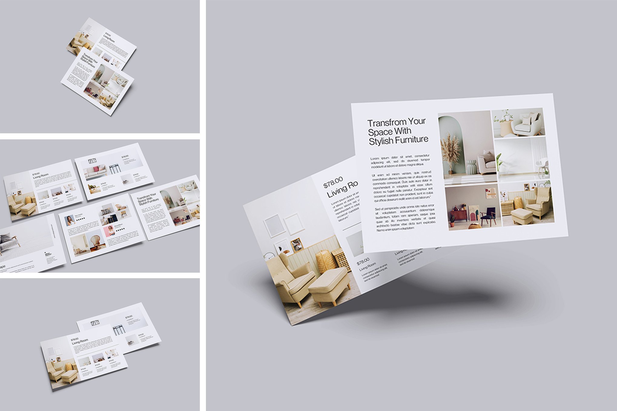 横向传单PSD模型样机  Landscape Flyer Mockup