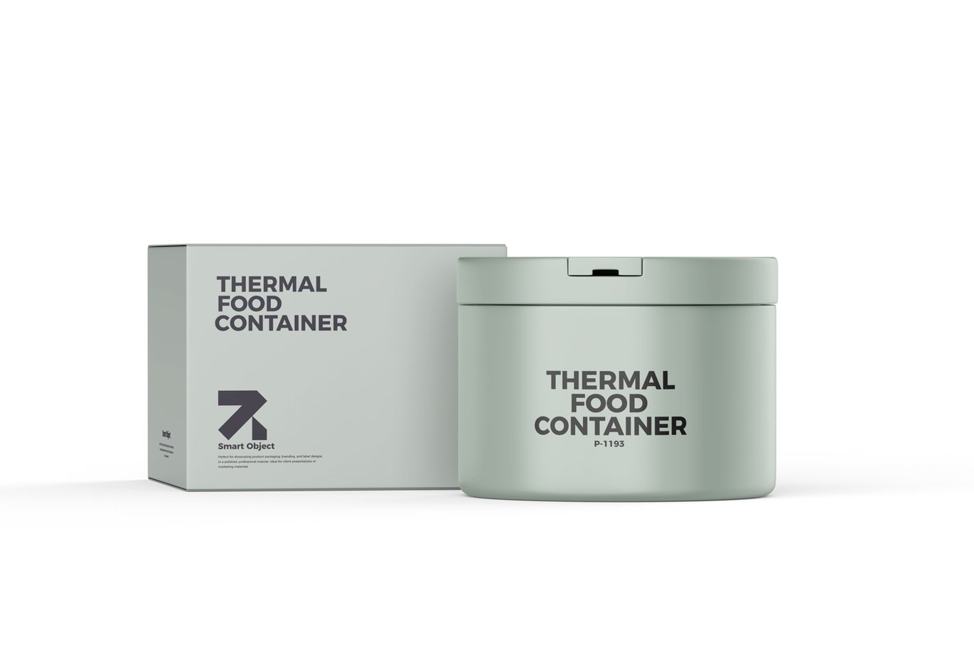 圆形保温盒食品容器PSD模型样机 Round Thermal Food Container Mockup