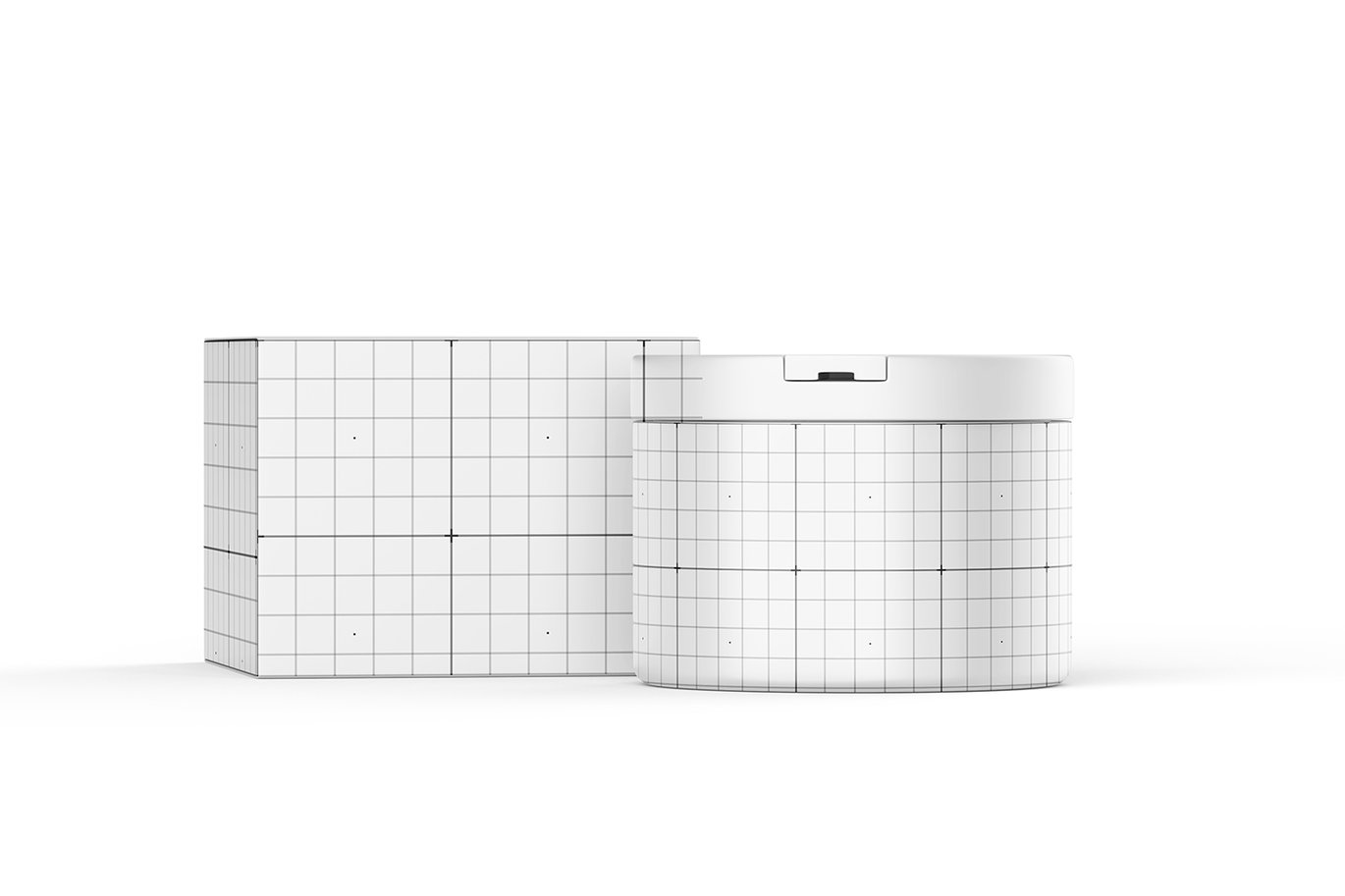 圆形保温盒食品容器PSD模型样机 Round Thermal Food Container Mockup