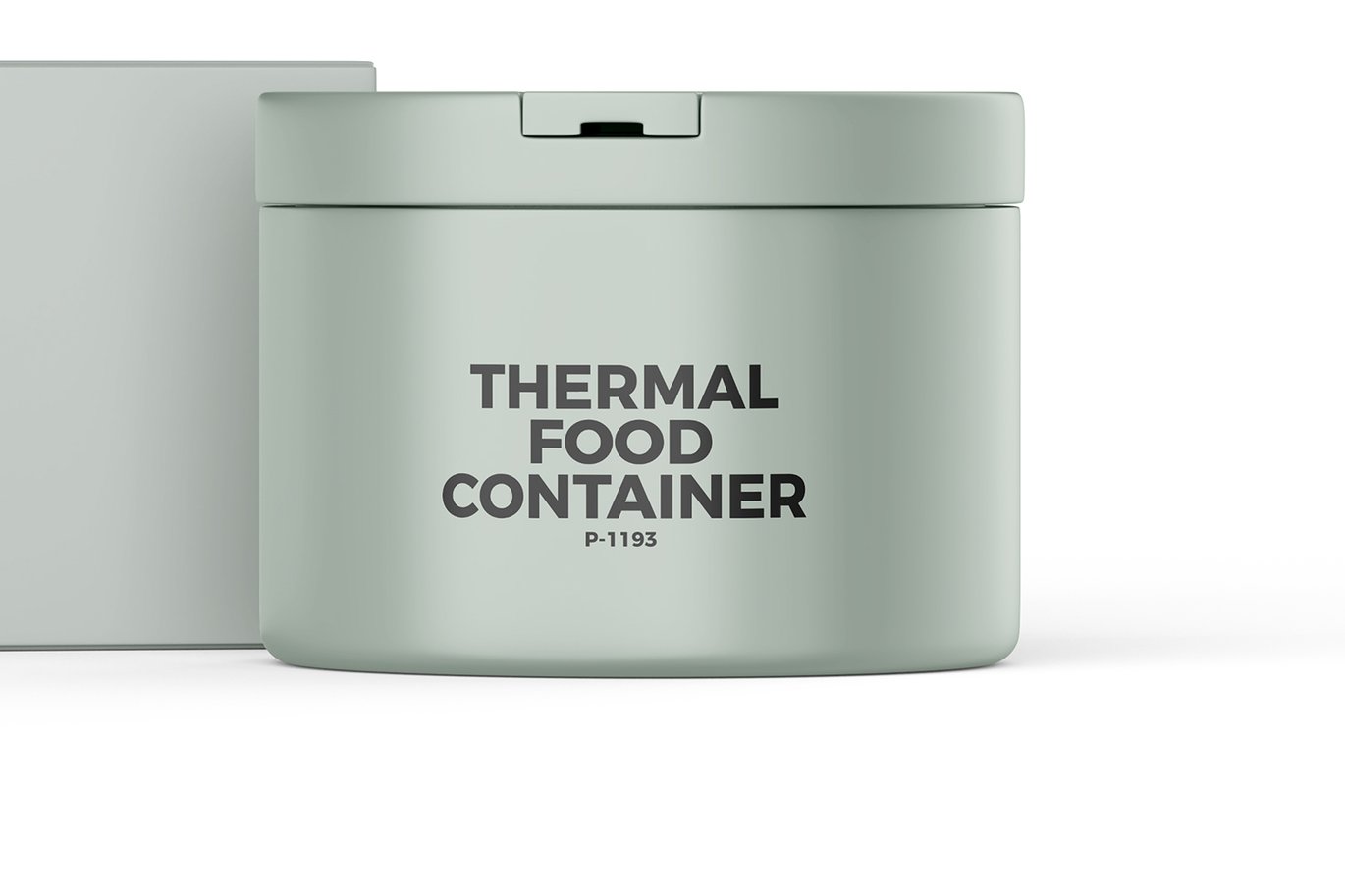 圆形保温盒食品容器PSD模型样机 Round Thermal Food Container Mockup