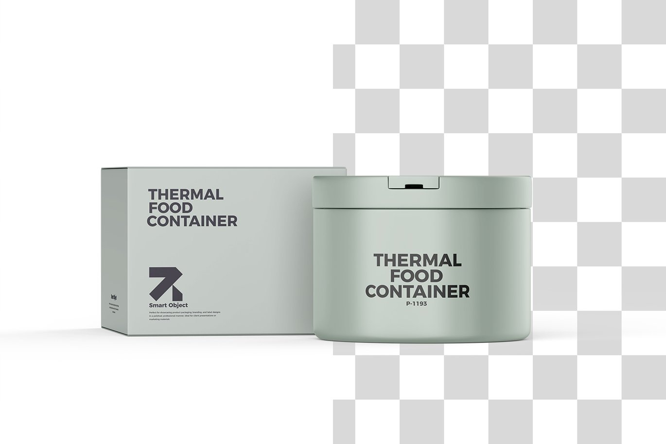 圆形保温盒食品容器PSD模型样机 Round Thermal Food Container Mockup