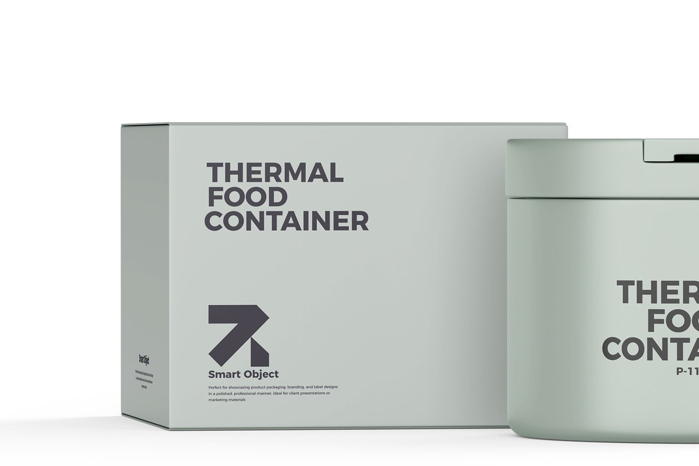 圆形保温盒食品容器PSD模型样机 Round Thermal Food Container Mockup