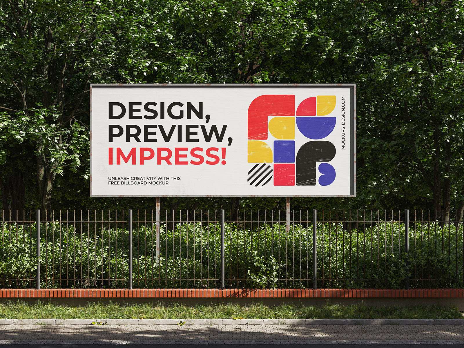 户外广告牌PSD模型样机  outdoor billboard mockup