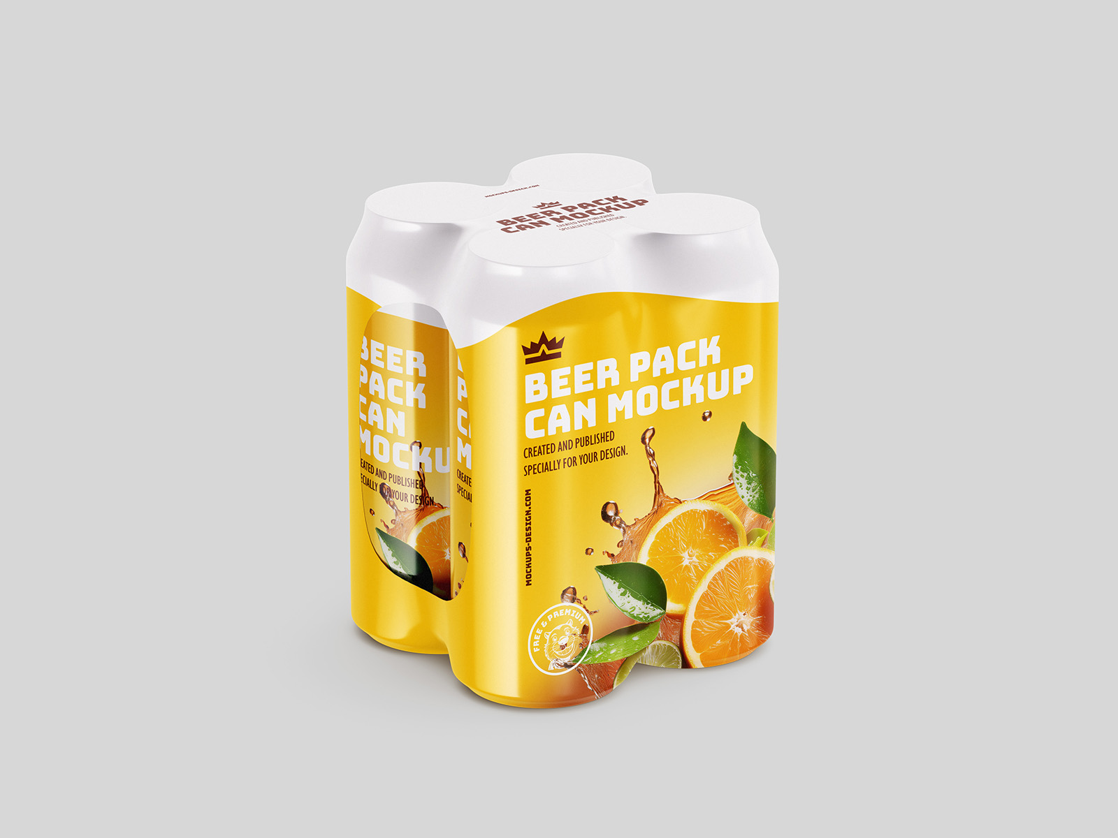 啤酒箔 4 件装PSD模型样机 Beer foil 4 pack mockup