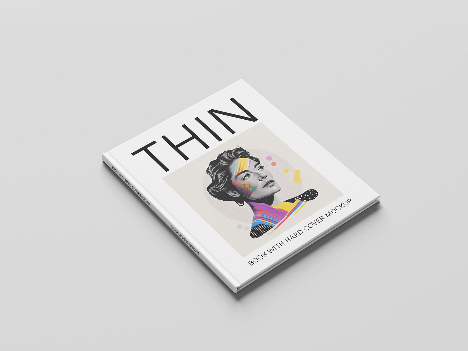 带硬封面的书籍PSD模型样机 Thin book with hard cover mockup