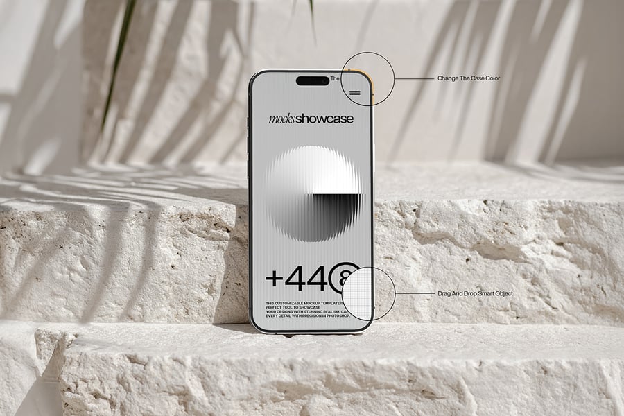 优雅的户外iPhone手机模型样机 (PSD)