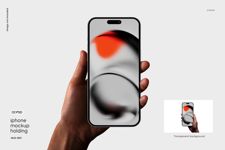 iPhone模型持有手持手机样机 (PSD)