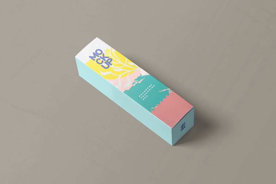 马卡龙的食物盒模型样机 (PSD)