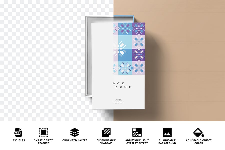 礼品盒模型样机 (PSD)