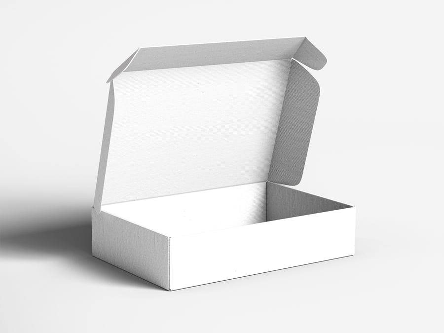 牛皮纸邮件（飞机盒）盒品牌模型套件样机 (PSD)