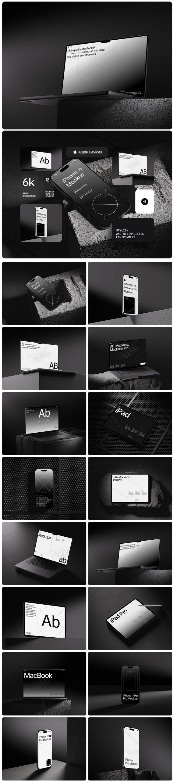 3.3GB高端的 MacBook、iPad 和 iPhone 2025系列样机合集下载（PSD,Sketch,Fig）
