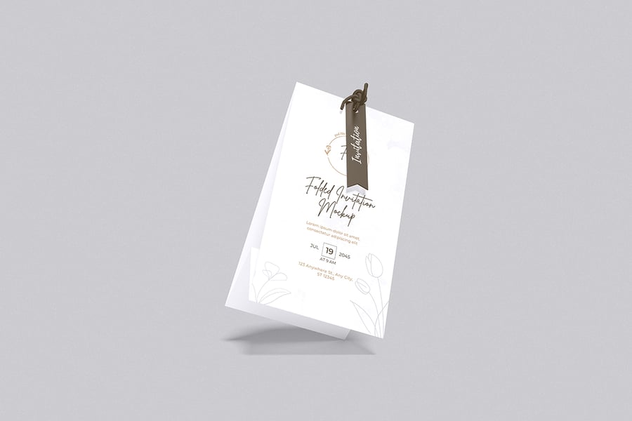 折叠邀请卡模型样机 (PSD,PDF)
