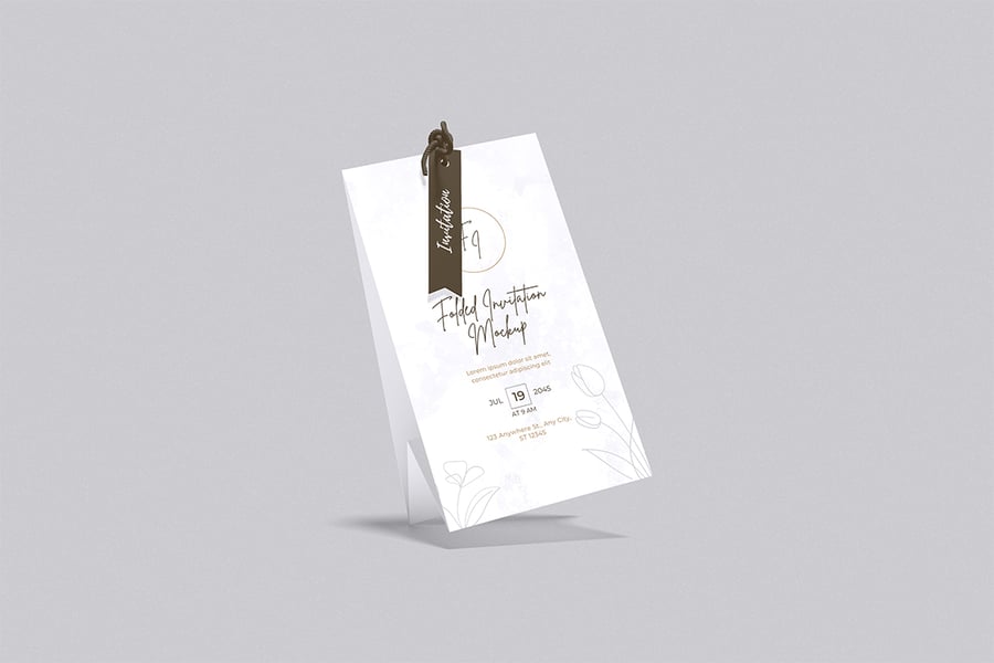 折叠邀请卡模型样机 (PSD,PDF)