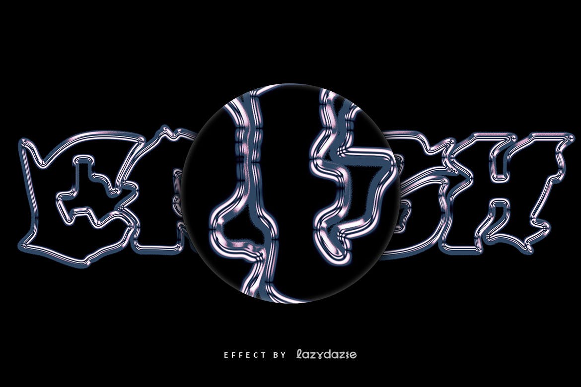 扭曲的 镀锘 PSD 文本效果 (PSD)
