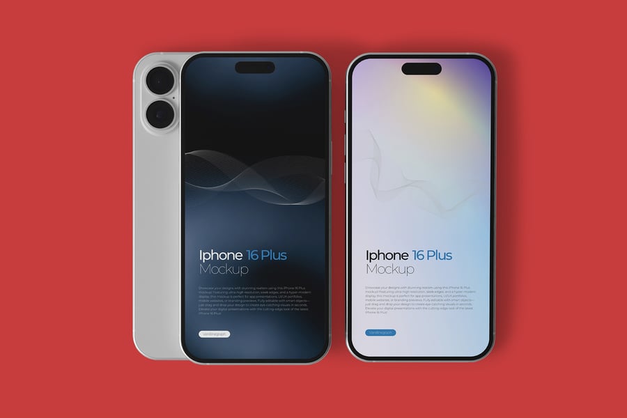 iPhone 16手机模型样机 (PSD)
