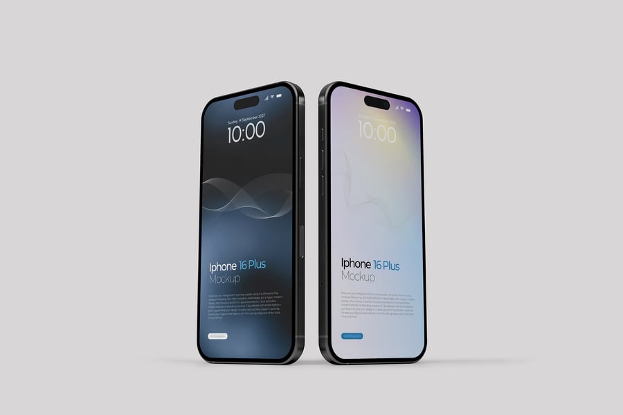 iPhone 16手机模型样机 (PSD)