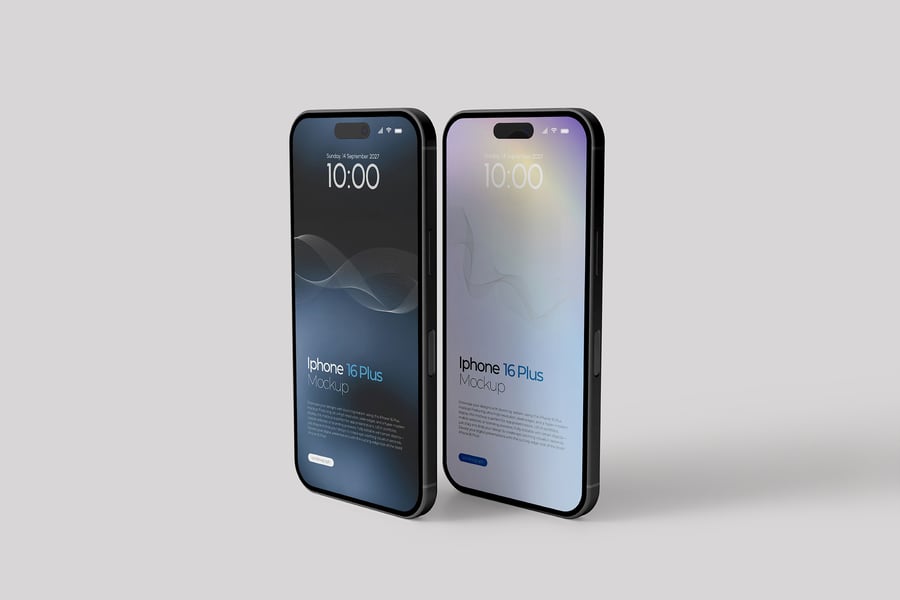 iPhone 16手机模型样机 (PSD)