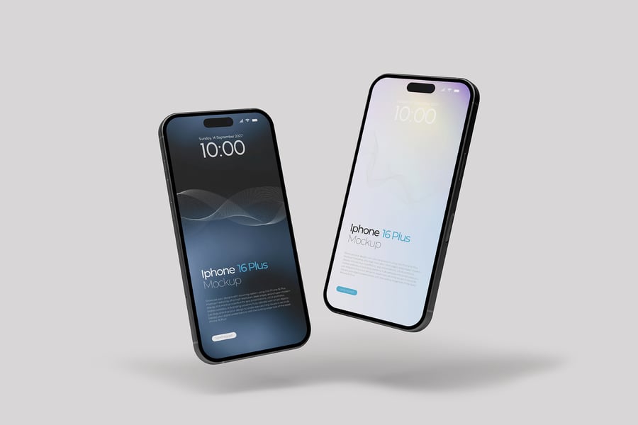 iPhone 16手机模型样机 (PSD)