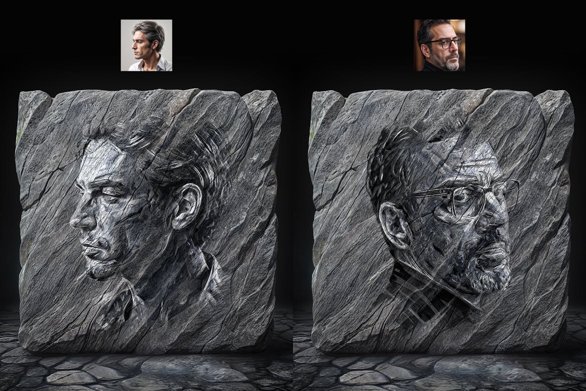 Photoshop 纪念画风模板 (PSD)