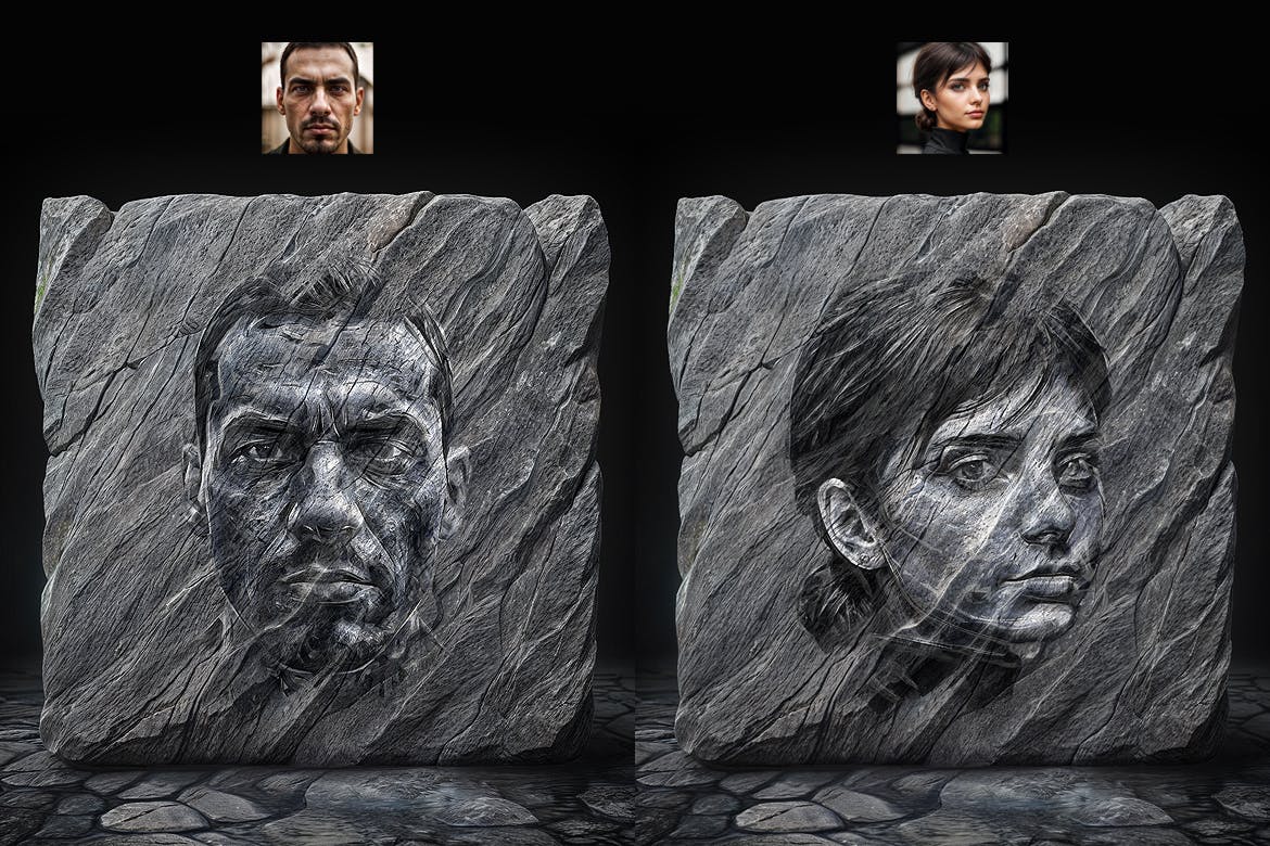 Photoshop 纪念画风模板 (PSD)