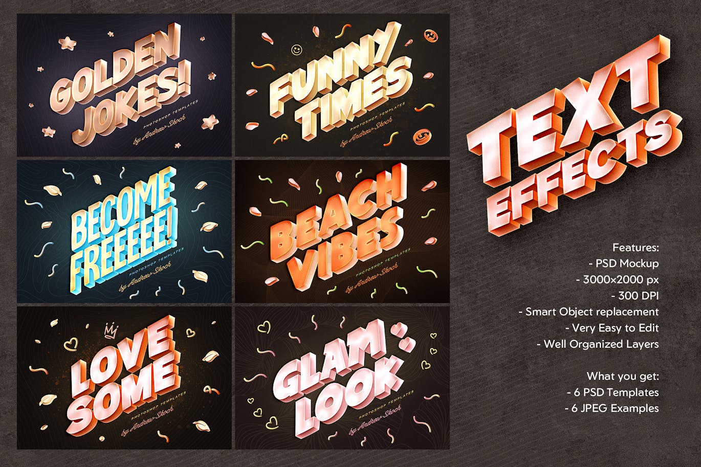 3D 文字效果 (PSD,PDF)