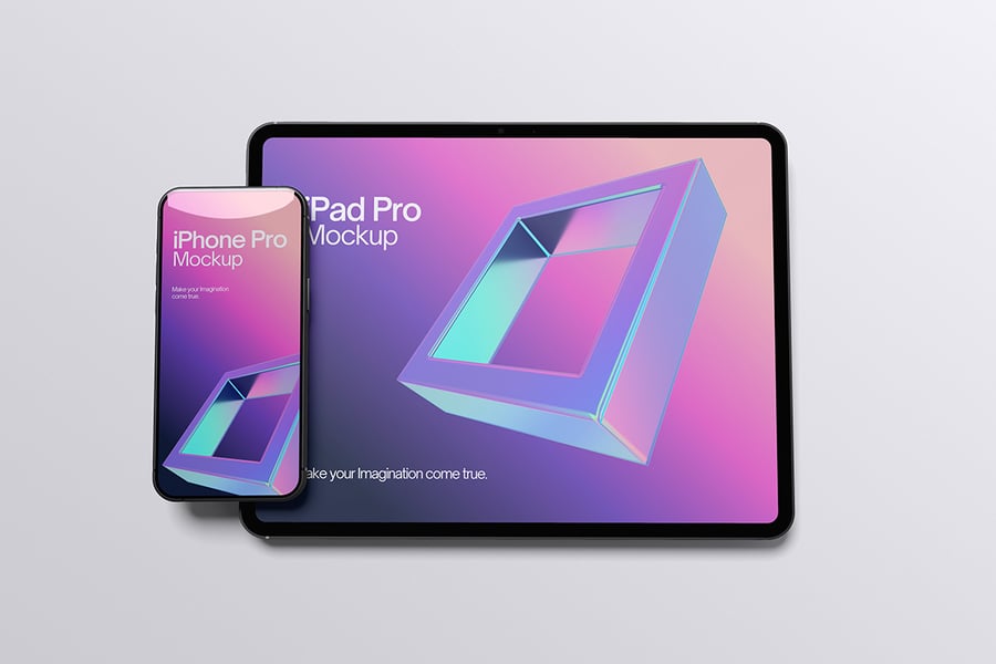 时尚的清脆iPad模型样机 (PSD,PDF)