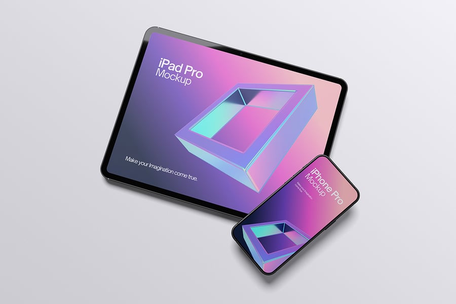 时尚的清脆iPad模型样机 (PSD,PDF)