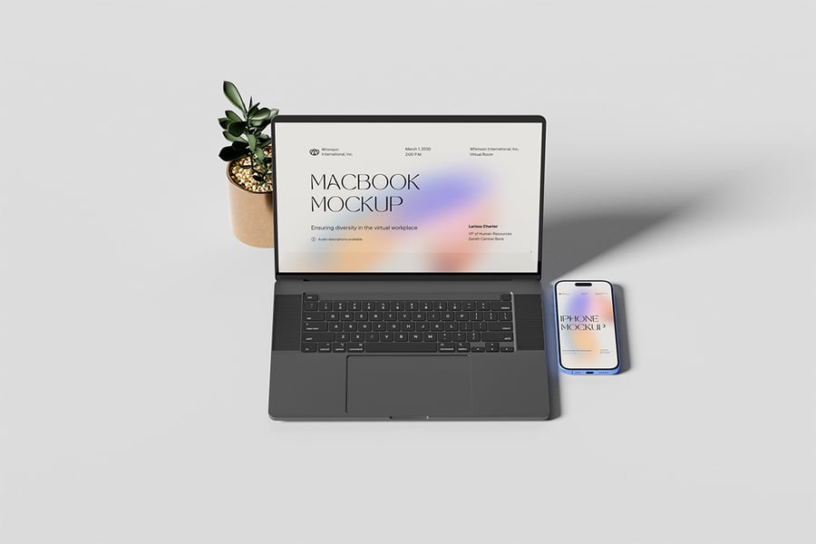 MacBook笔记本和iPhone手机模型样机 (PSD,PDF)