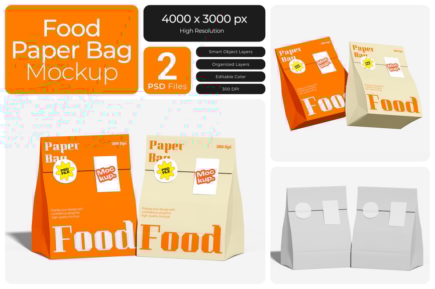食品纸袋模型样机 (PSD)