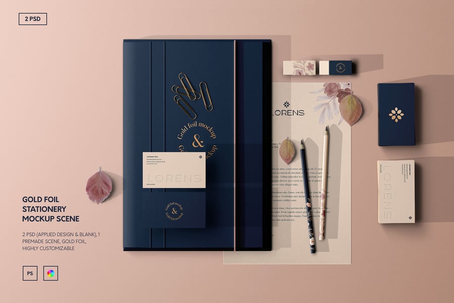 金箔品牌模型套件样机 (PSD)