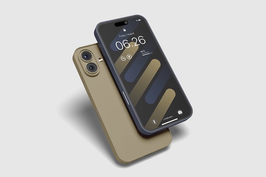 iPhone 16加上屏幕模型样机 (PSD)