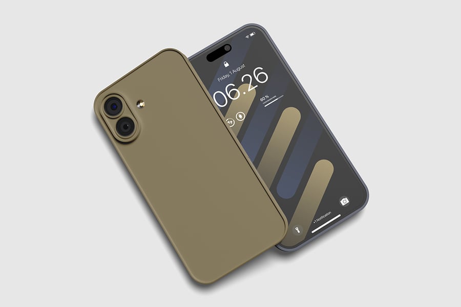 iPhone 16加上屏幕模型样机 (PSD)