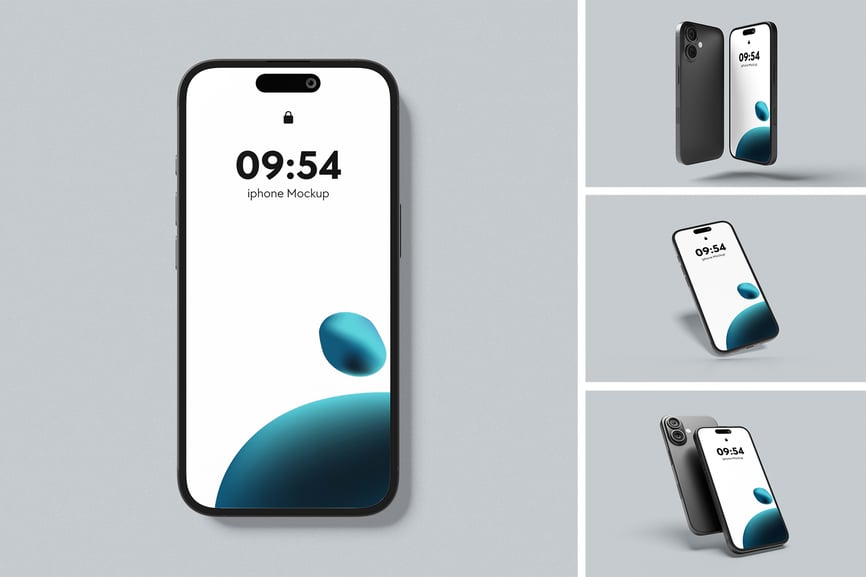 iPhone手机模型样机 (PSD,PDF)
