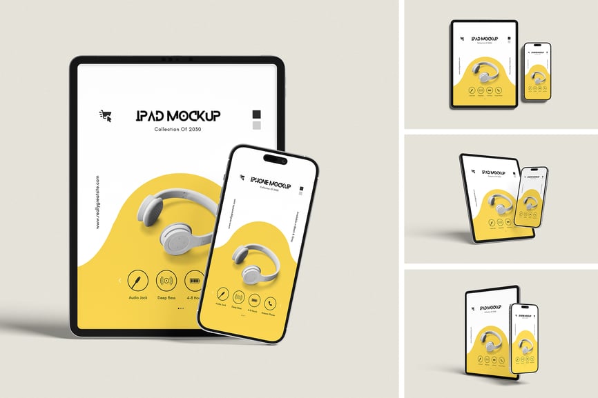 iPad和iPhone模型样机 (PSD,PDF)