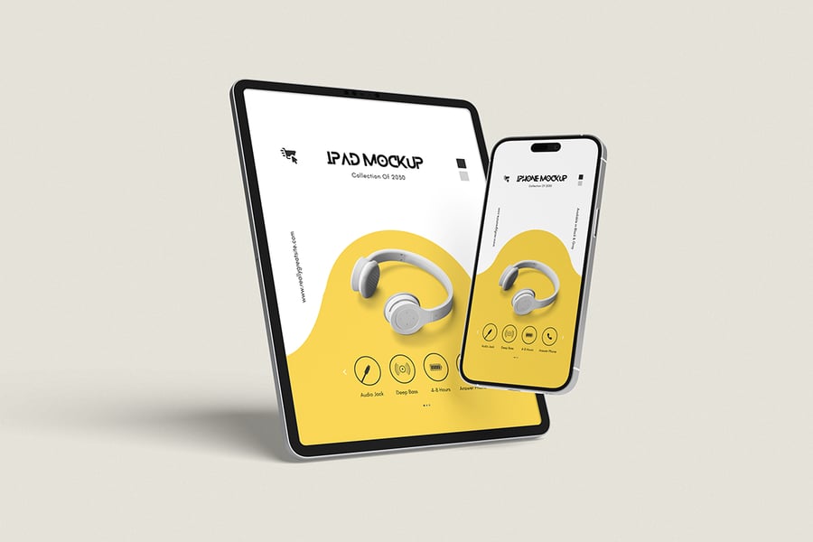 iPad和iPhone模型样机 (PSD,PDF)