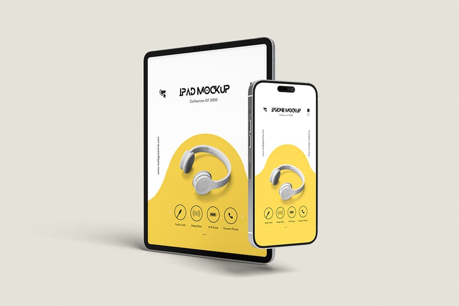 iPad和iPhone模型样机 (PSD,PDF)
